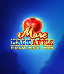 Discover the spellbinding allure of the More Magic Apple slot game by 3 Oaks Gaming, showcasing a shimmering red apple on a deep blue background. This graphic captures the game's theme of enchantment and wonder. Ideal for those enchanted by fairy-tale slots, the vibrant color scheme and appealing design ensure it captures attention. 