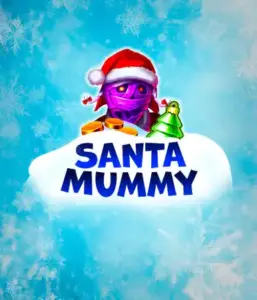  Experience the whimsical "Santa Mummy" slot game by Belatra, highlighting a mummified Santa dressed in festive holiday attire. This colorful image presents the mummy with a vivid purple hue, wearing a Santa hat, amid snowy blue and icy snowflakes. The game's title, "Santa Mummy," is clearly shown in large, cool blue letters.