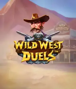  Dive into the daring world of "Wild West Duels" by Pragmatic Play, featuring a tough gunslinger ready for a showdown. The image features a stern cowboy with crossed pistols, framed by a dusty Western town. His sharp gaze and elaborate attire capture the essence of the Old West. The game's title is prominently featured in a striking font, enhancing the exciting theme. 