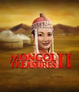 Step into the rich history of Mongolia with Mongol Treasures 2 slot by Endorphina, featuring a beautiful Mongolian woman clothed in traditional attire against a pastoral Mongolian steppe backdrop. This image portrays the spirit of Mongolian history, providing a unique cultural journey. 